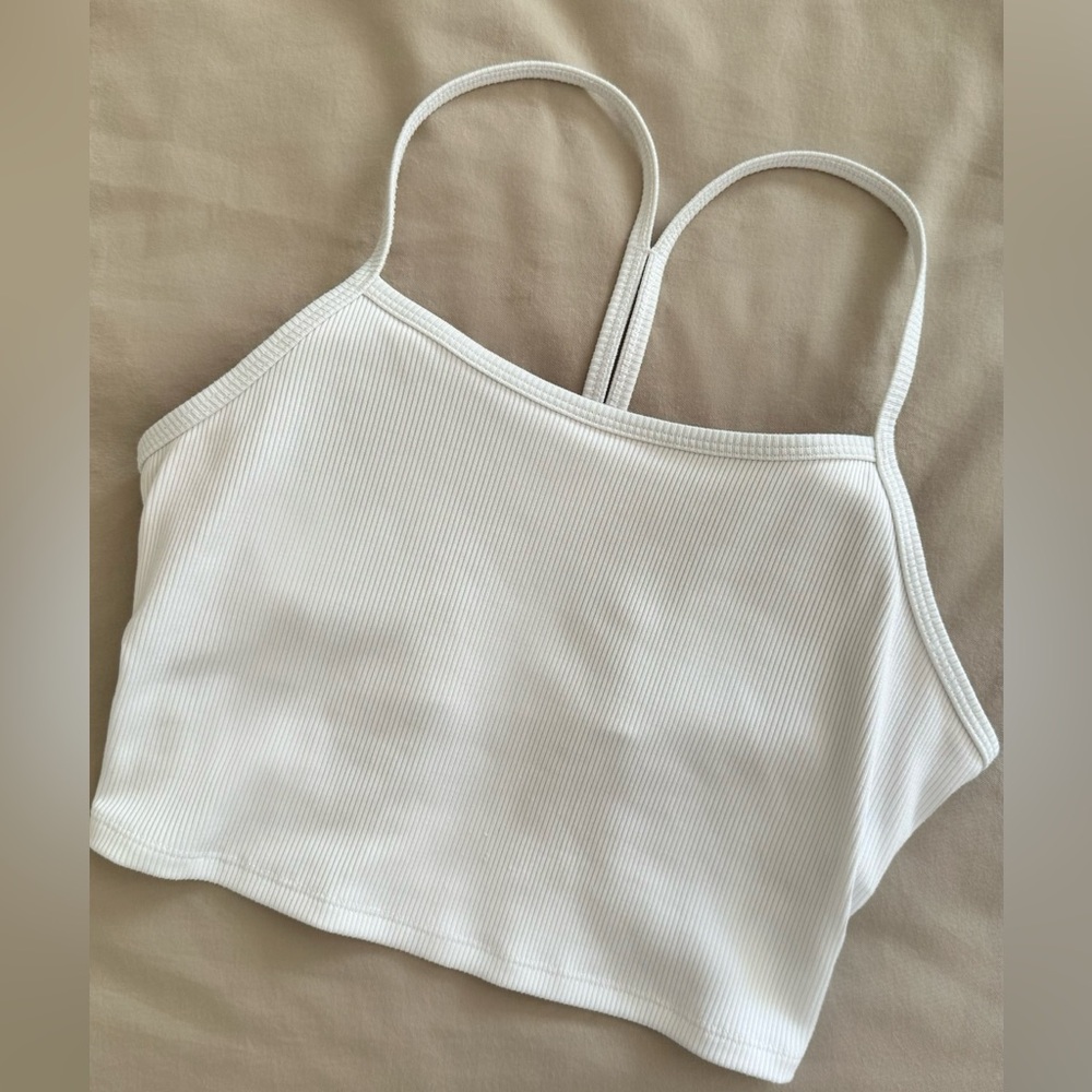 White Alosoft Crop Tank